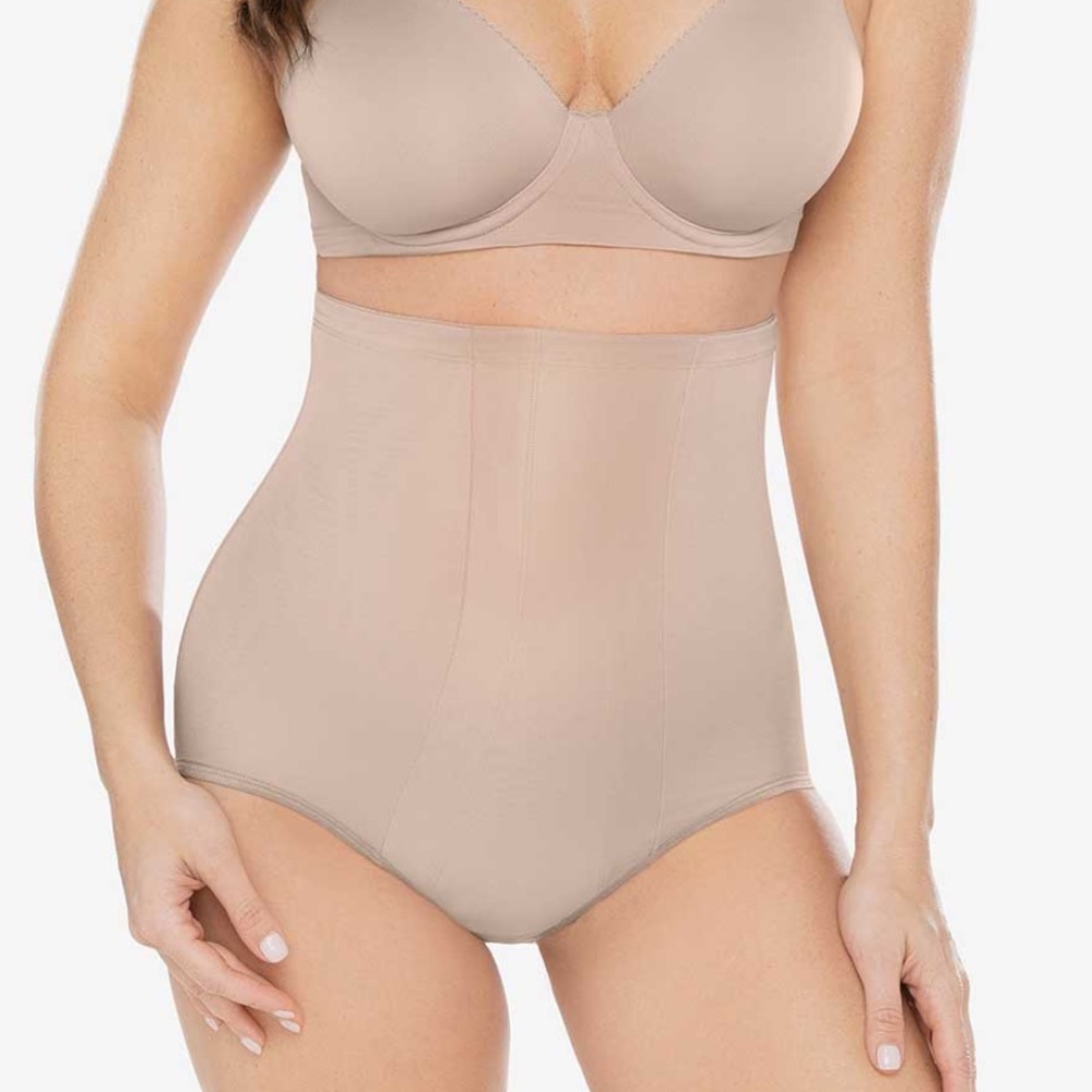 Miracle Suit Comfy Curves Hi Waist Shaping Brief Warm Beige Small